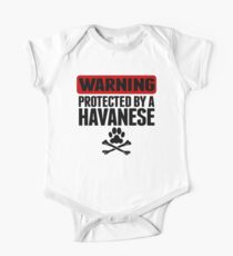 Warning Protected By A Havanese One Piece - Short Sleeve