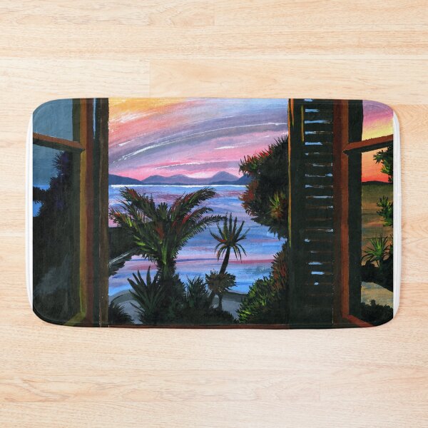 Item preview, Acrylic Painting: Tropical Window View With Palm Trees designed and sold by Dino & Panda Studios.