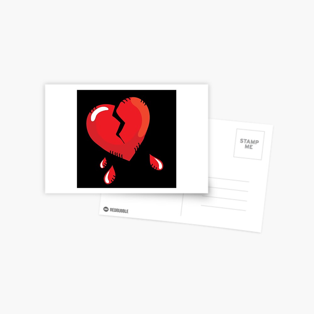 Broken Heart Cartoon Greeting Card By Silverorlead Redbubble