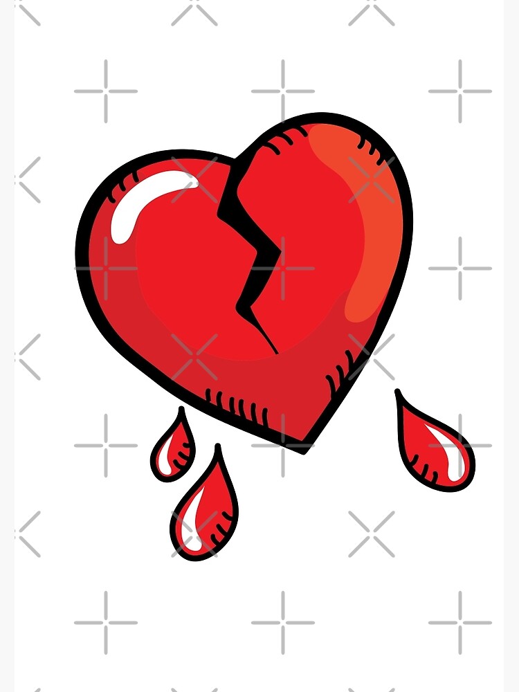 "Broken heart cartoon" Spiral Notebook by silverorlead | Redbubble