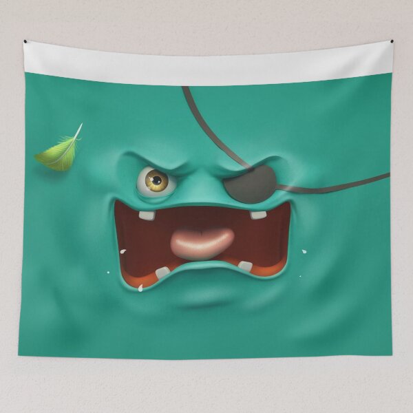 Item preview, Green Blue Pirat Cute Emoji Face designed and sold by Sipsta.