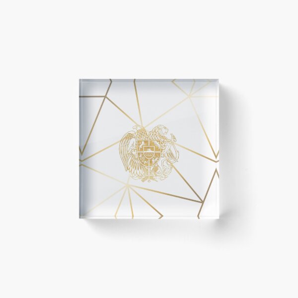 Item preview, Armenian Gerb gold / white designed and sold by YerevanShirts.