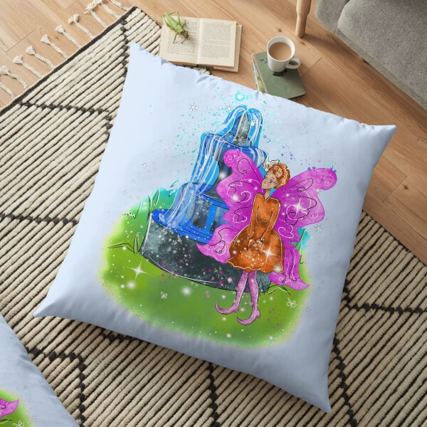 Fatunie The Birdbath and Fountain Fairy™ Floor Pillow