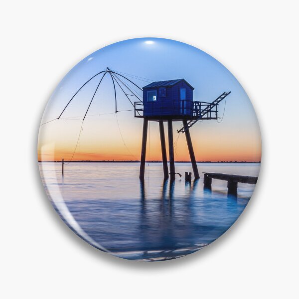 Item preview, Tharon-Plage fisheries at blue hour designed and sold by RobArt-Photo.