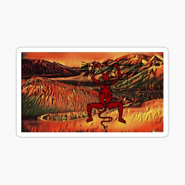 El Diablillo de Timanfaya - Volcanic Devil in Flames by SmileMoreAgain Sticker