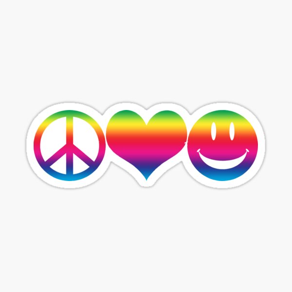 Peace, Love, and Happiness Sticker