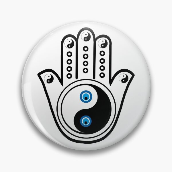 Item preview, Hand of Hamsa Ying Yang Evil Eye designed and sold by Rustic Valley Studio.