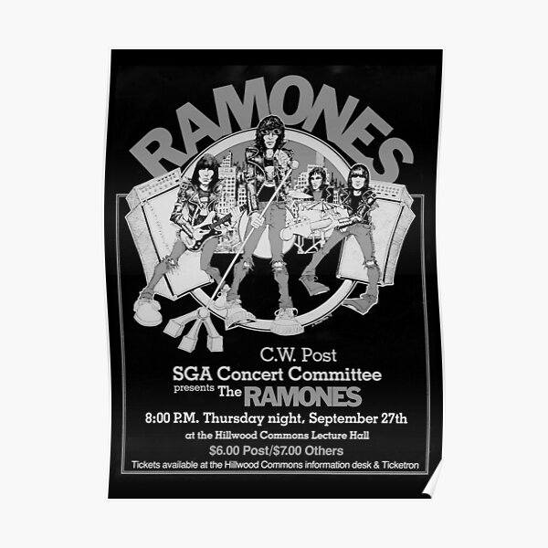 The Ramones Promotional Gig Poster Grey Poster For Sale By Originaldp Redbubble 8440