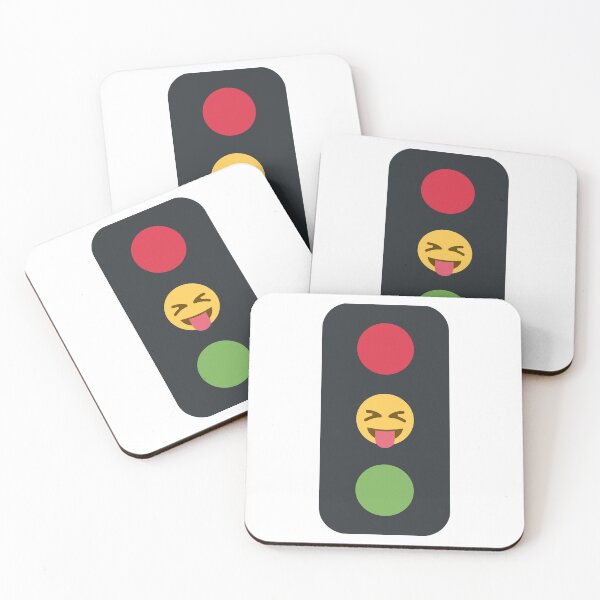 Item preview, traffic light emoji tongue out designed and sold by Rustic Valley Studio.