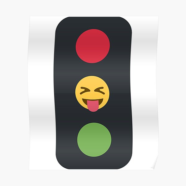 semáforo emoji lengua fuera Póster