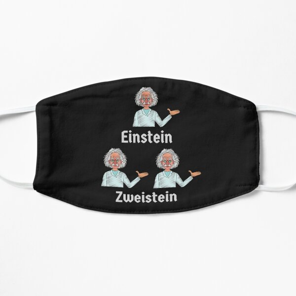 German Funny Clever Albert Einstein 2 Einsteins Design for Lovers of Physics and Science Flat Mask