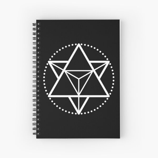 The Principle of Mentalism - White Startetrahedron / Mercaba Spiral Notebook
