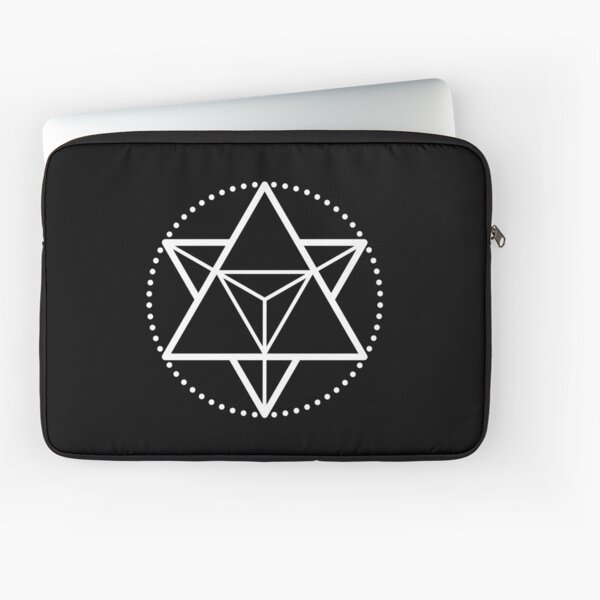 The Principle of Mentalism - White Startetrahedron / Mercaba Laptop Sleeve