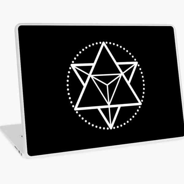 The Principle of Mentalism - White Startetrahedron / Mercaba Laptop Skin
