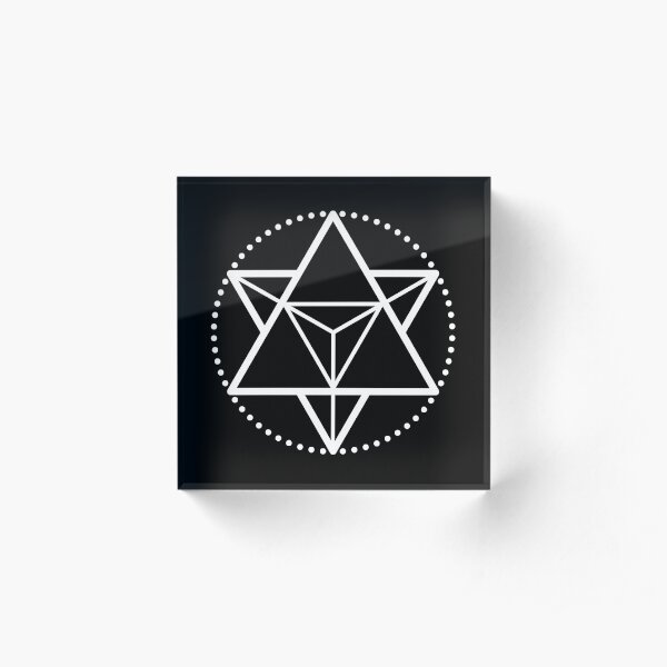 The Principle of Mentalism - White Startetrahedron / Mercaba Acrylic Block