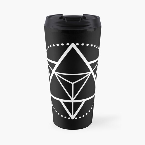 The Principle of Mentalism - White Startetrahedron / Mercaba Travel Mug