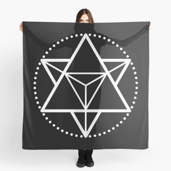 The Principle of Mentalism - White Startetrahedron / Mercaba Scarf