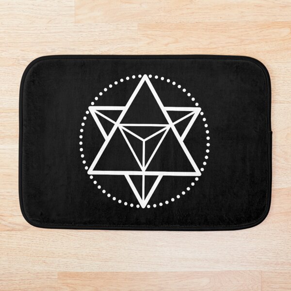The Principle of Mentalism - White Startetrahedron / Mercaba Bath Mat