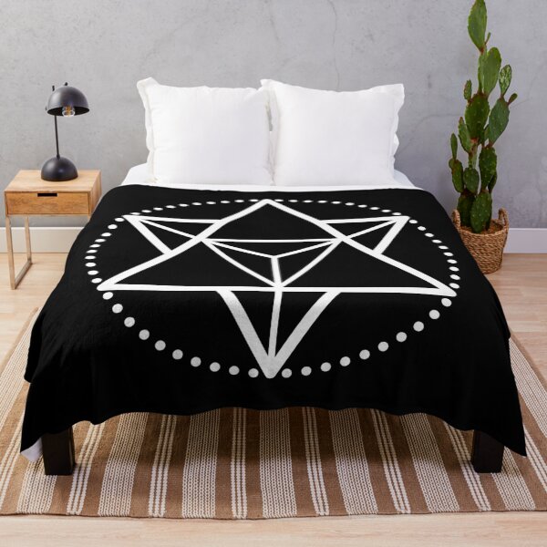 The Principle of Mentalism - White Startetrahedron / Mercaba Throw Blanket