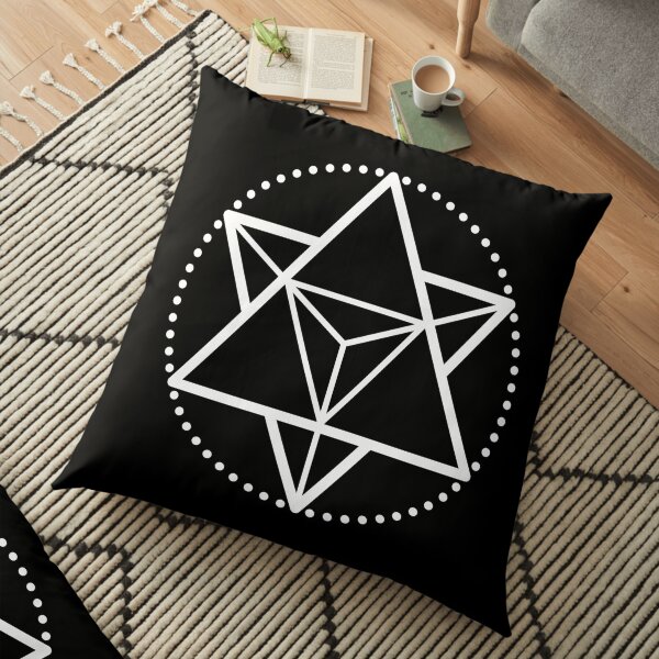 The Principle of Mentalism - White Startetrahedron / Mercaba Floor Pillow