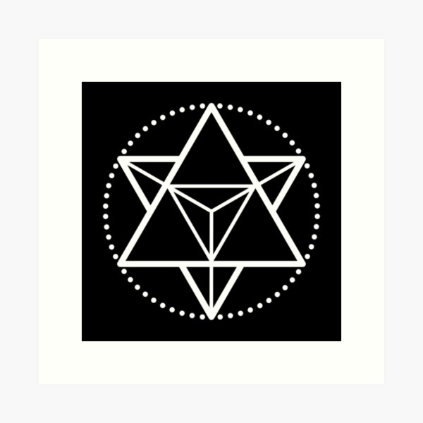 The Principle of Mentalism - White Startetrahedron / Mercaba Art Print