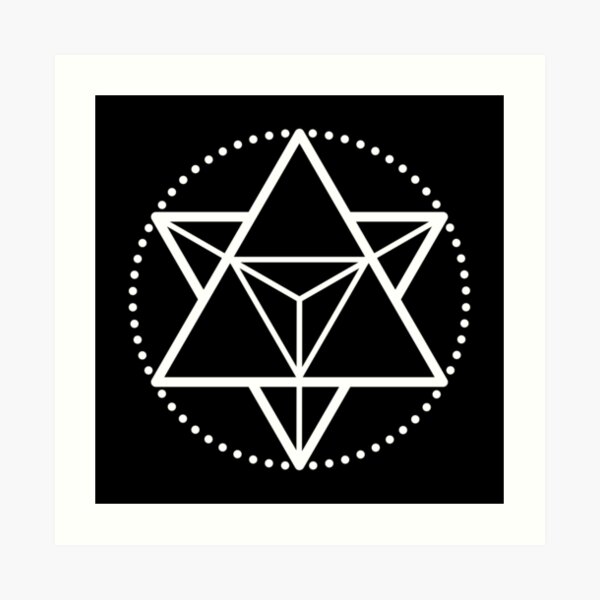 The Principle of Mentalism - White Startetrahedron / Mercaba Art Print