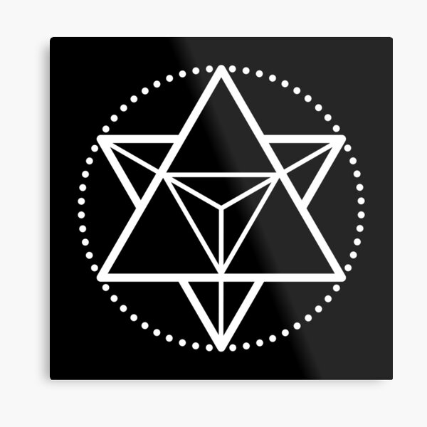 The Principle of Mentalism - White Startetrahedron / Mercaba Metal Print