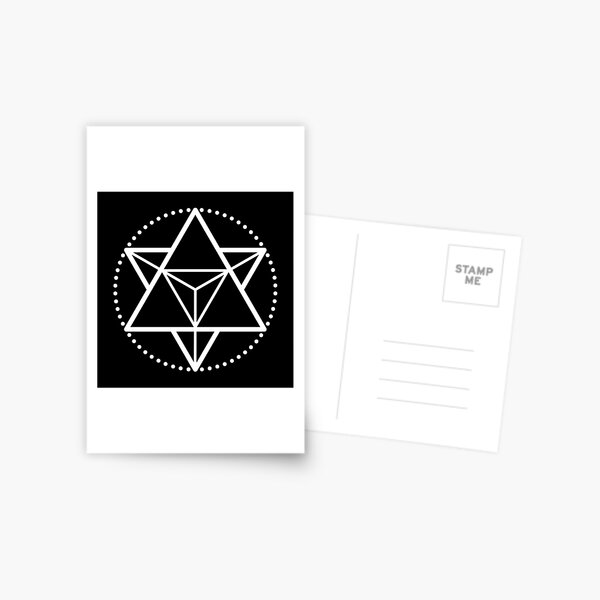 The Principle of Mentalism - White Startetrahedron / Mercaba Postcard