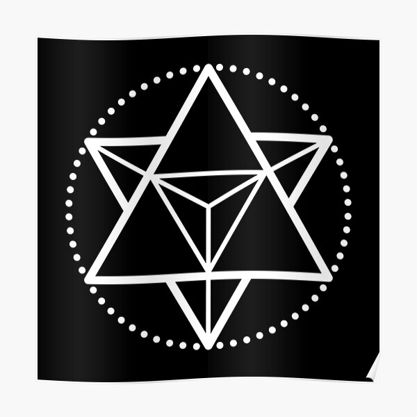The Principle of Mentalism - White Startetrahedron / Mercaba Poster