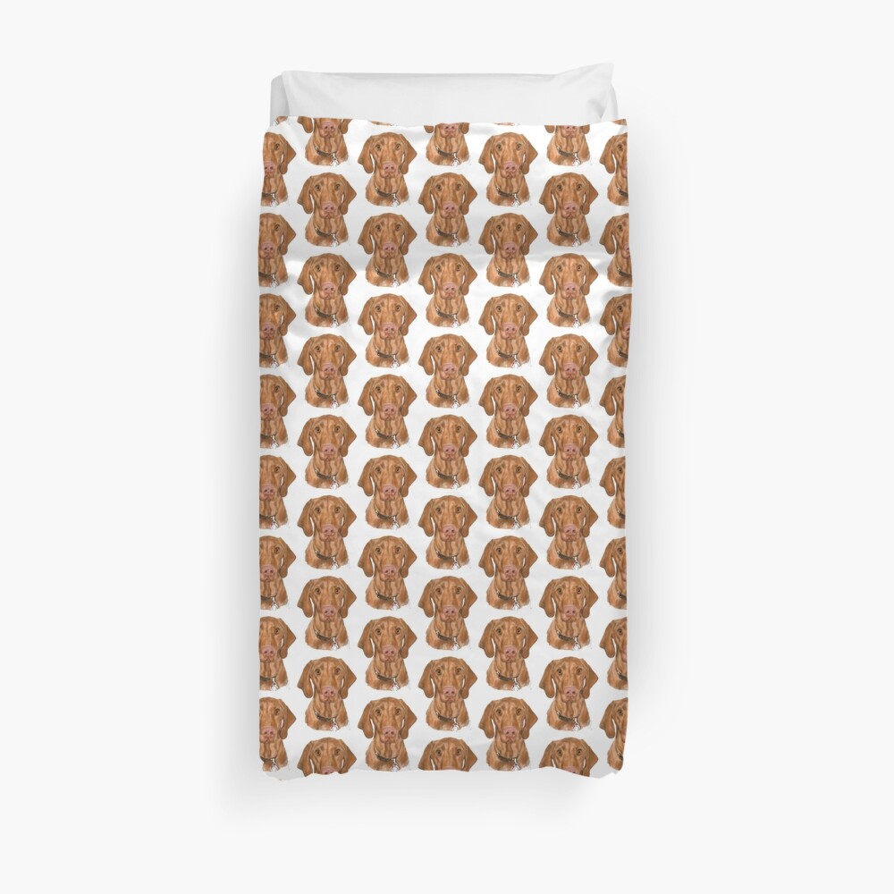 Young Vizsla Puppy Dog from sketch to portrait Duvet Cover