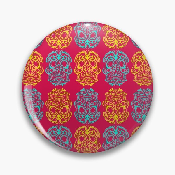 Item preview, Blue/yellow dia de los muertos calavera designed and sold by Randoprint.