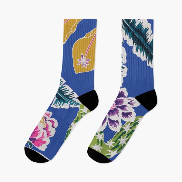 Item preview, Graphic Blue Tropical Batik designed and sold by Leslie Rogers Todder.
