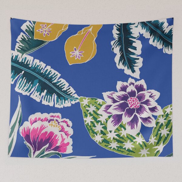 Item preview, Graphic Blue Tropical Batik designed and sold by Leslie Rogers Todder.