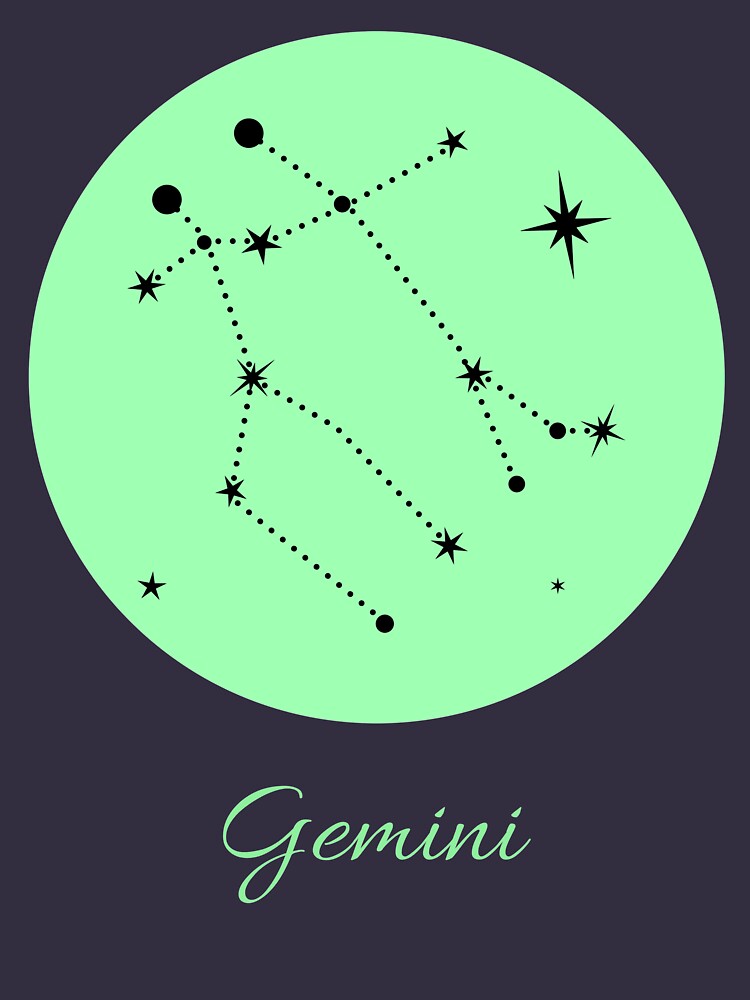 "Dots and Stars Gemini zodiac sign design and horoscope gift for you or