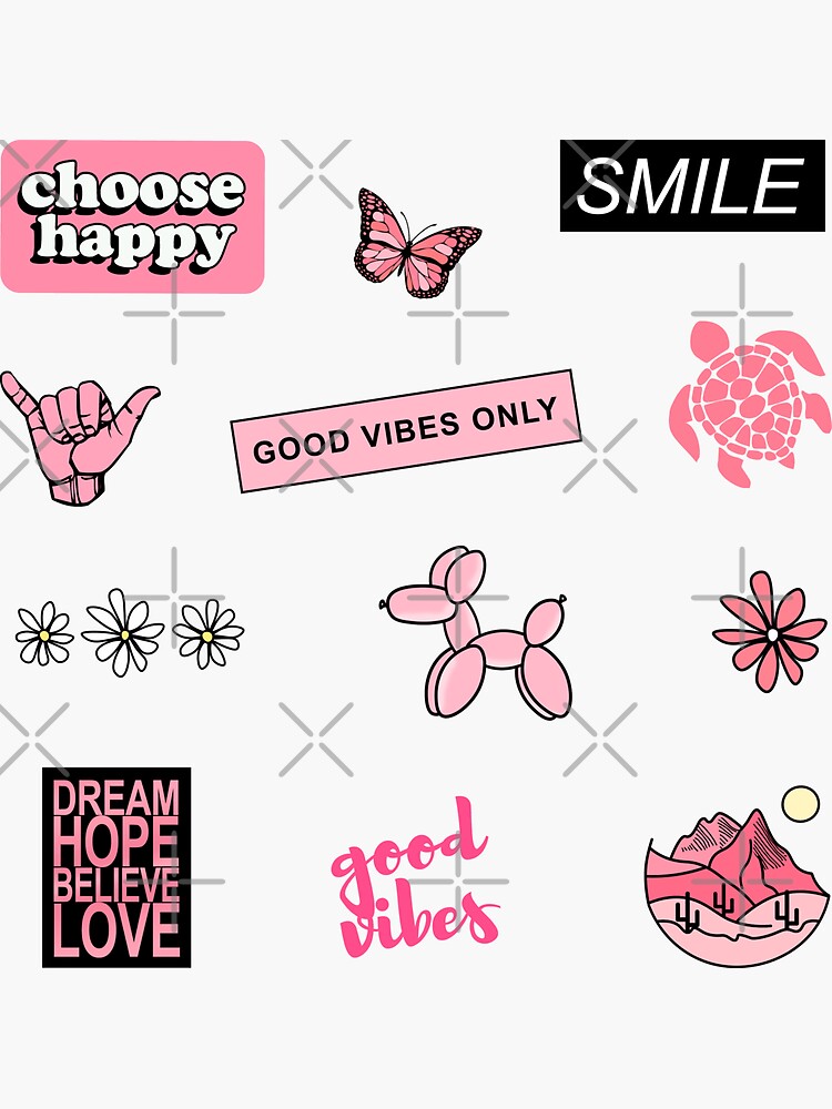 Cute pink Sticker for Sale by OkihanaShop