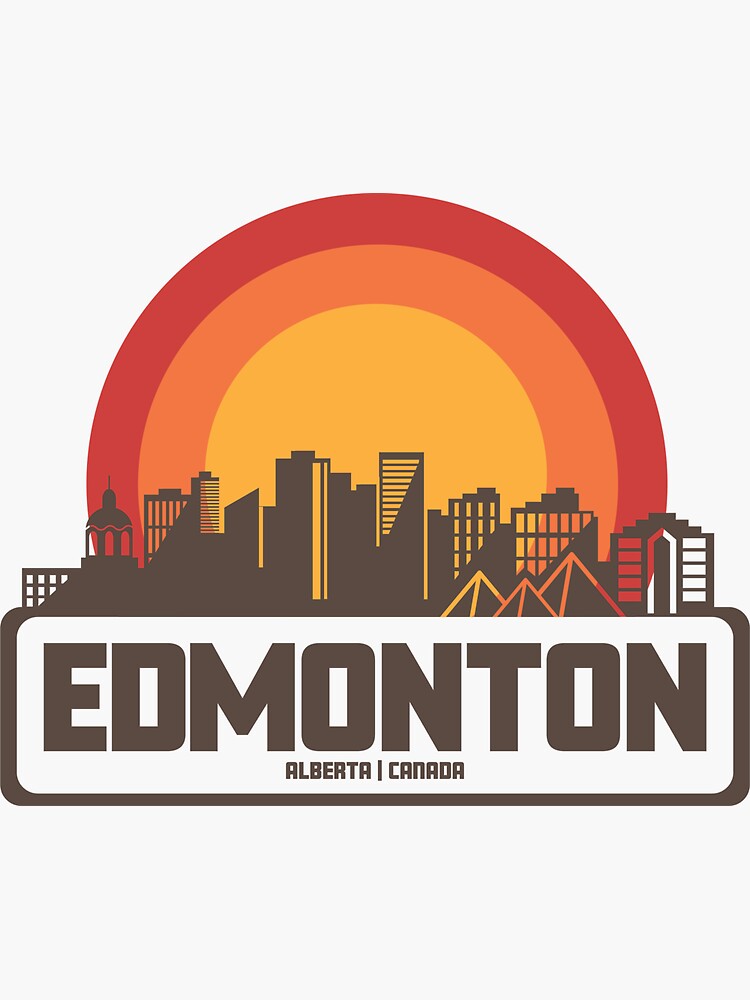 "Edmonton Retro Style Sunset Skyline" Sticker for Sale by kybeaty