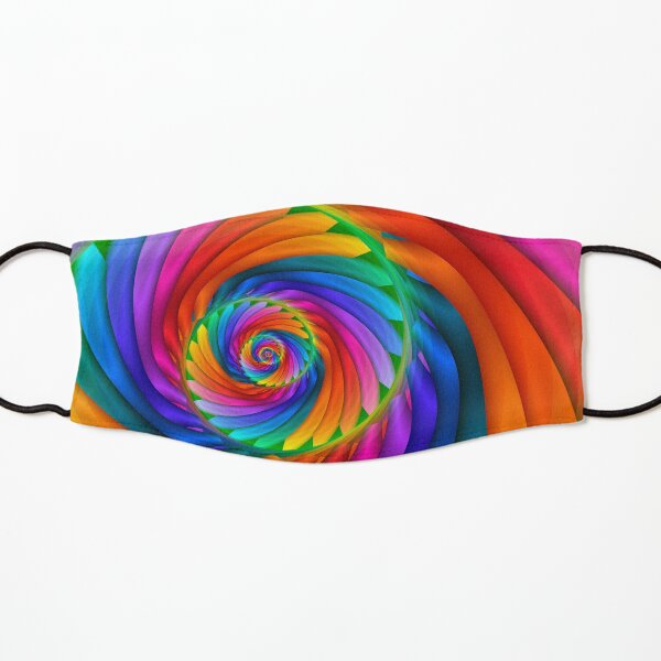 Macaw - Rainbow Abstract Art Spiral Fractal Pride LGBTQ Kids Mask