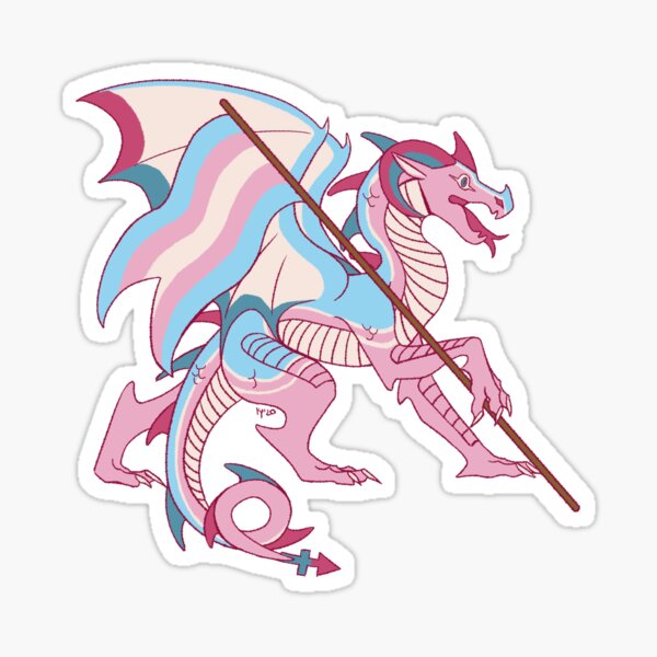 Item preview, Transgender Pride Flag Dragon (4th Edition) designed and sold by Art of Keymintt.