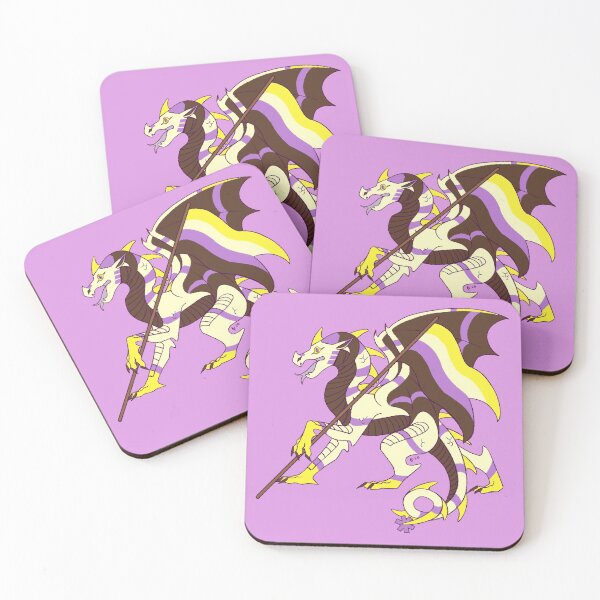 Item preview, Nonbinary Pride Flag Dragon (4th Edition) designed and sold by Art of Keymintt.
