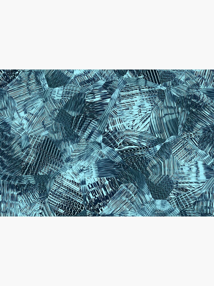 Celeste Sky Blue and Dark Grey Paint Brush Strokes Pattern by RootSquare