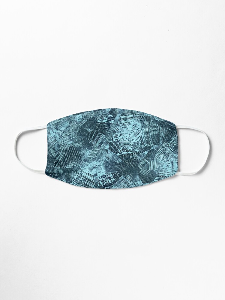 Alternate view of Celeste Sky Blue and Dark Grey Paint Brush Strokes Pattern Mask