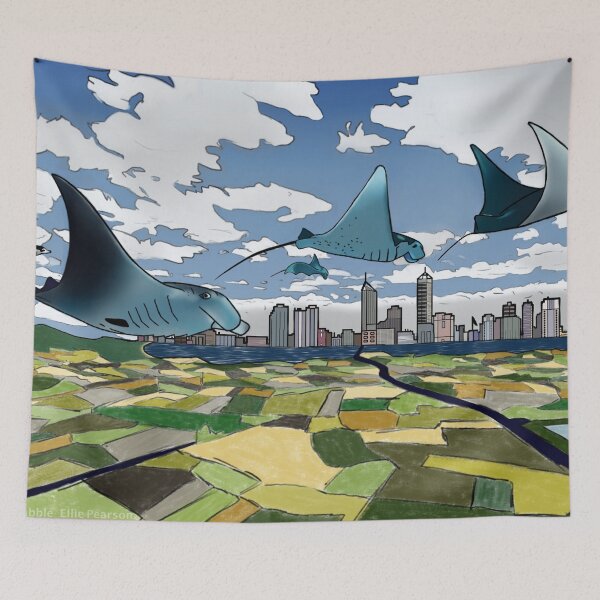 Item preview, Manta Rays in the Countryside designed and sold by Elliepearson.