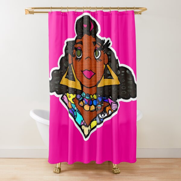 "Dope Black Girl Graffiti Design" Shower Curtain for Sale by artbyomega
