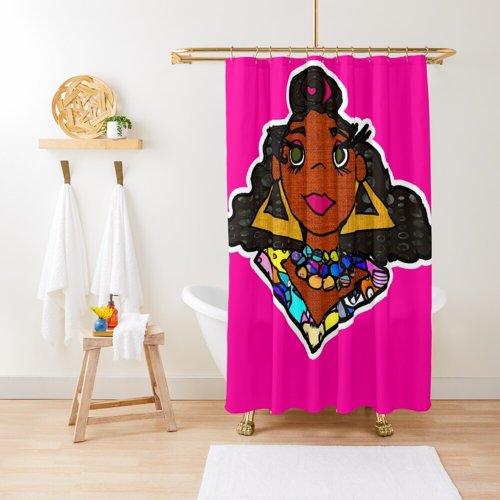 "Dope Black Girl Graffiti Design" Shower Curtain for Sale by artbyomega
