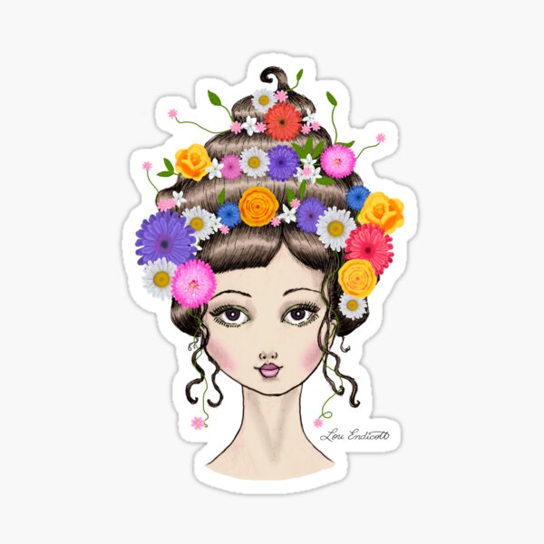 Floral She Sticker