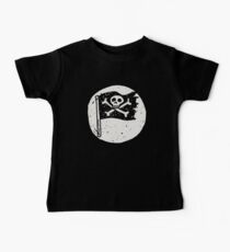 Kinderpiratenschädel auf DA-Mond Baby T-Shirt