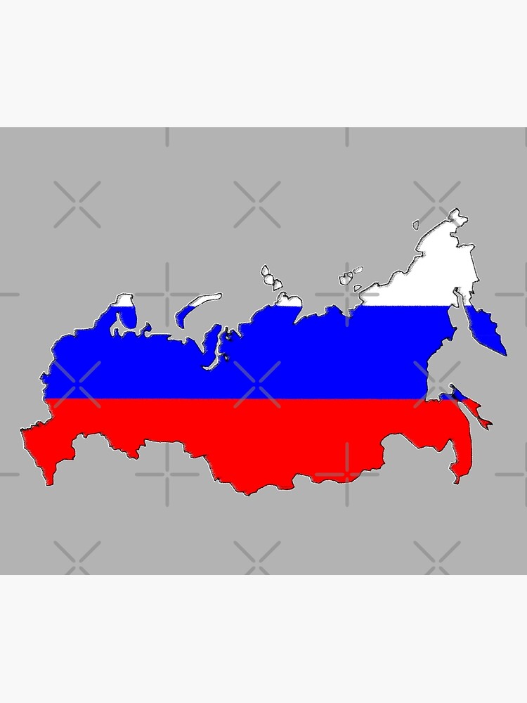 Russia Map with Russian Flag Photographic Print for Sale by Havocgirl