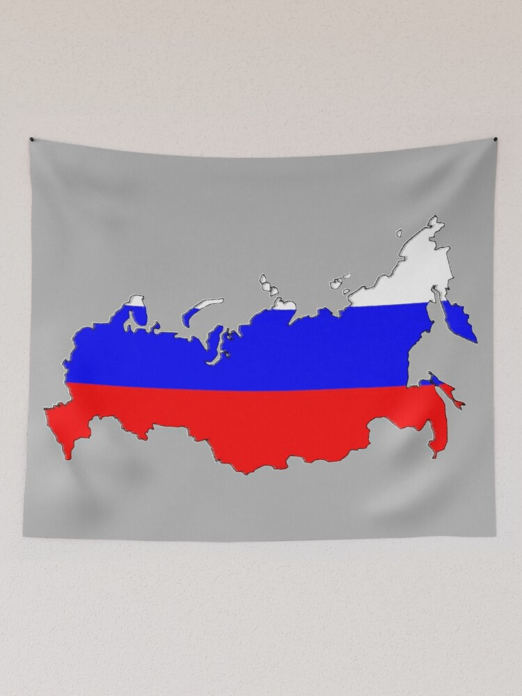 Russia Map with Russian Flag Photographic Print for Sale by Havocgirl