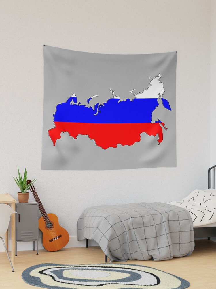 Russia Map with Russian Flag Photographic Print for Sale by Havocgirl