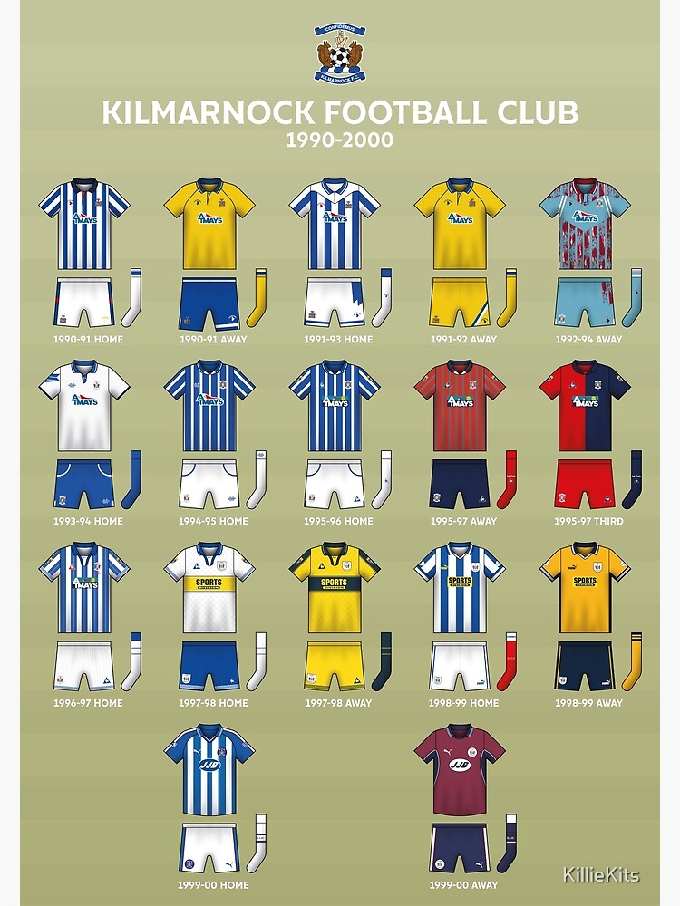 "Kilmarnock Kits 19902000" Poster for Sale by KillieKits Redbubble